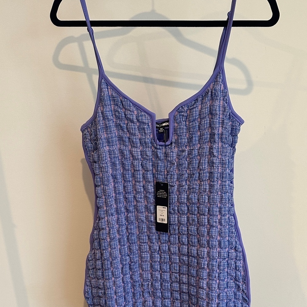 Purple Textured Sleeveless midi dress